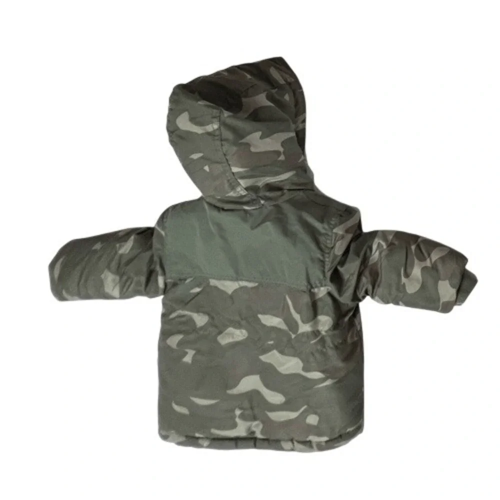 Oshkosh B'gosh Green Camouflage Coat Insulated Shearling Hood‎ Toddler 2T Nature